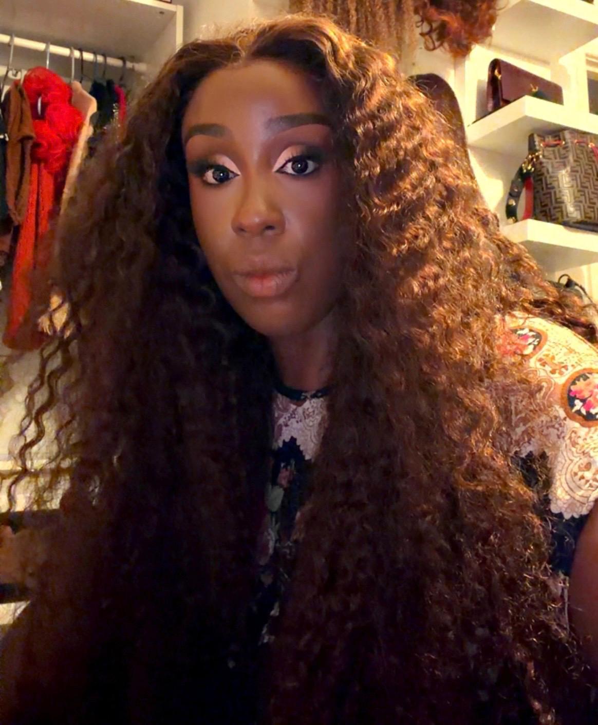 Mocha Crown Water Curl Wig