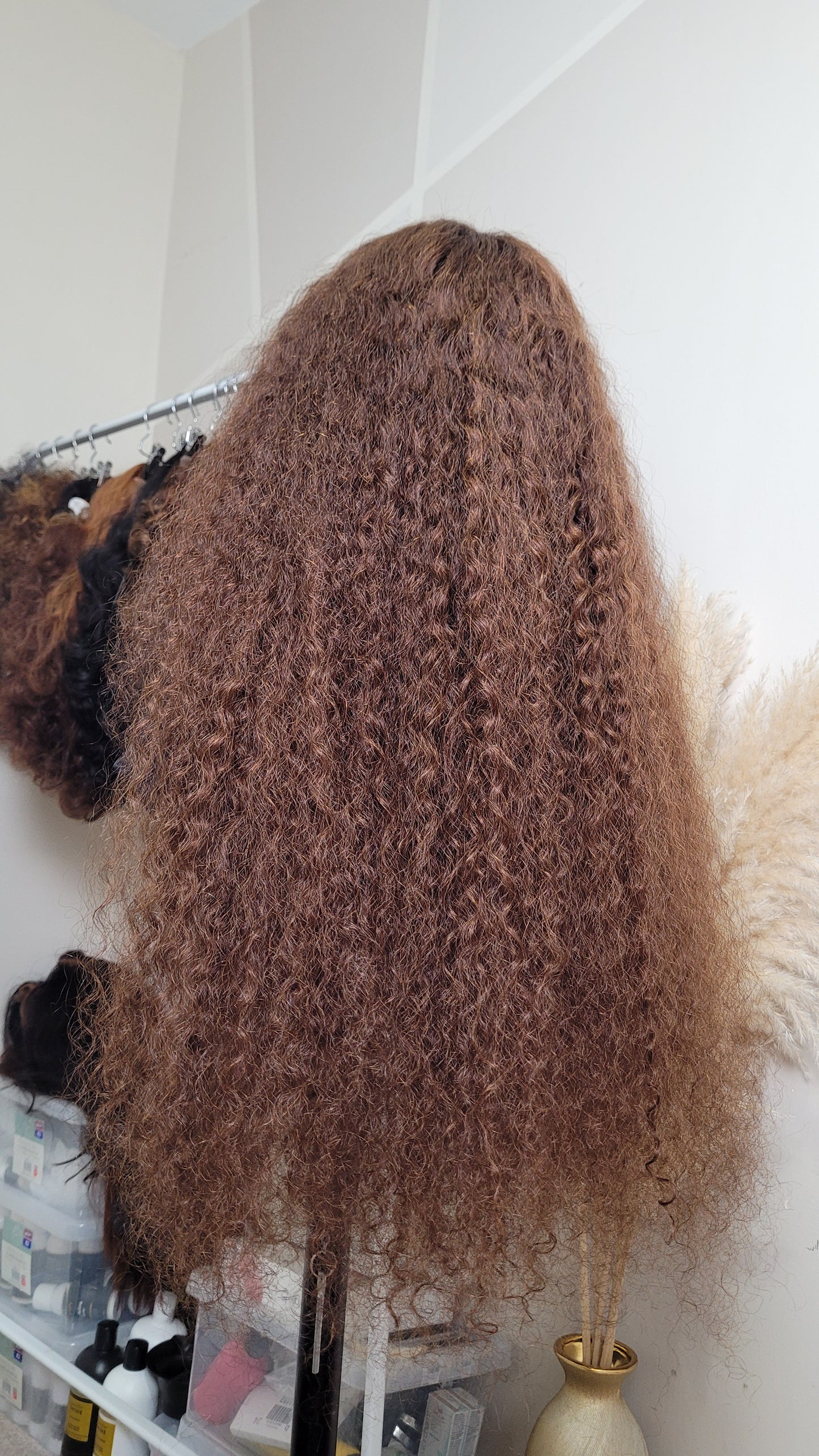 Mocha Crown Water Curl Wig